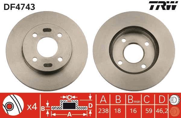 Disques de frein TRW ref. DF4743