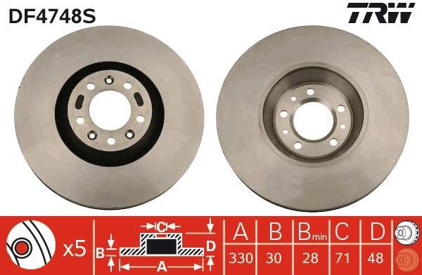 Disques de frein TRW ref. DF4748S