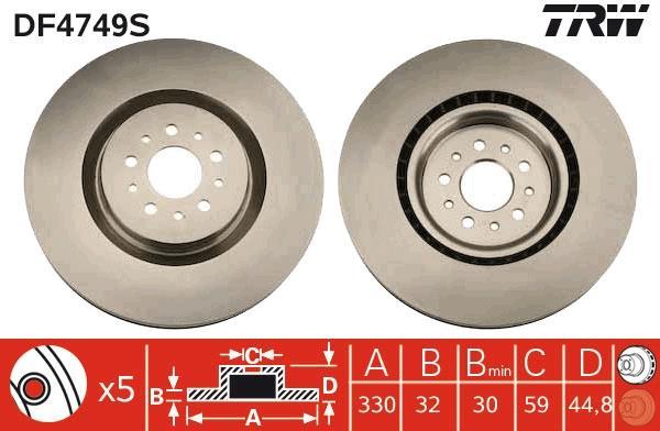 Disques de frein TRW ref. DF4749S