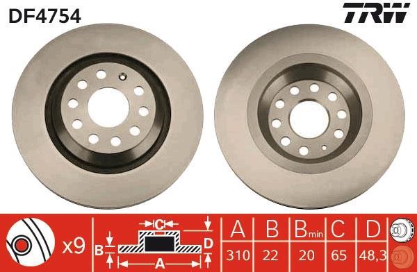 Disques de frein TRW ref. DF4754