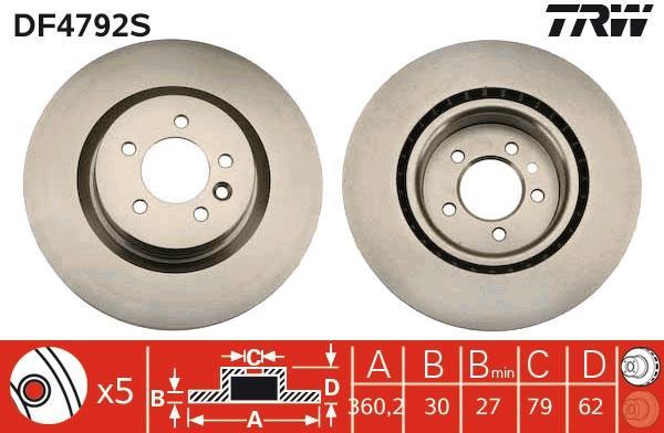 Disques de frein TRW ref. DF4792S