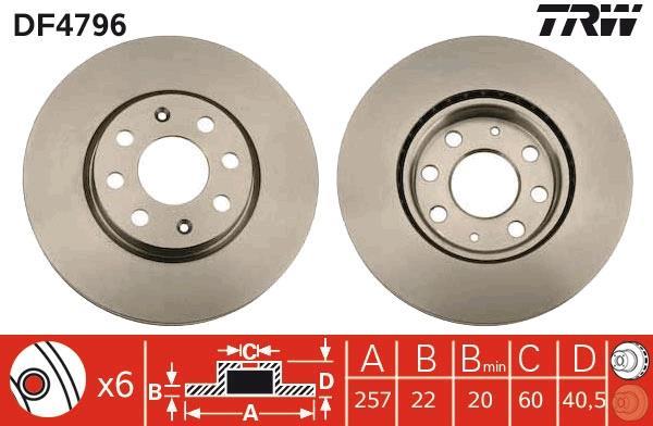 Disques de frein TRW ref. DF4796