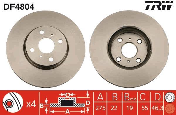 Disques de frein TRW ref. DF4804