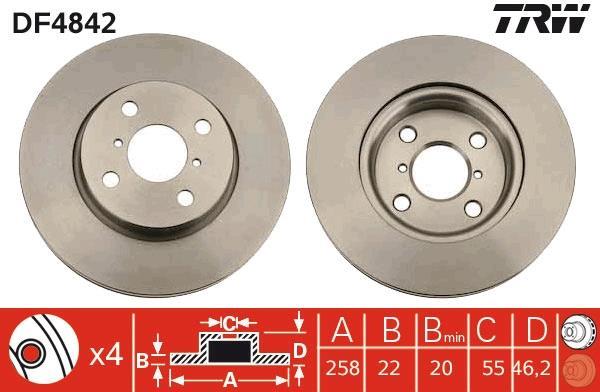 Disques de frein TRW ref. DF4842