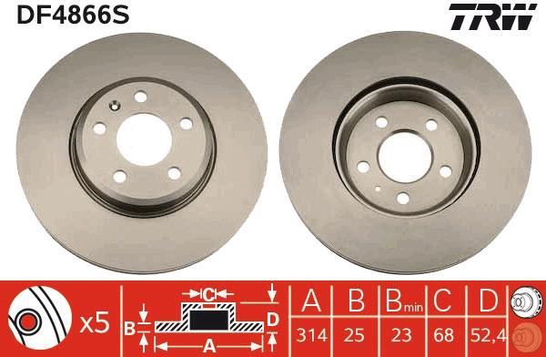 Disques de frein TRW ref. DF4866S
