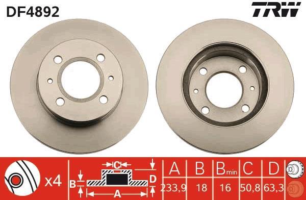 Disques de frein TRW ref. DF4892