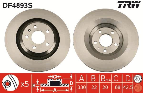 Disques de frein TRW ref. DF4893S