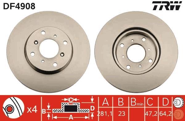 Disques de frein TRW ref. DF4908
