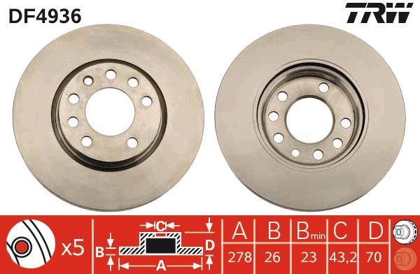 Disques de frein TRW ref. DF4936