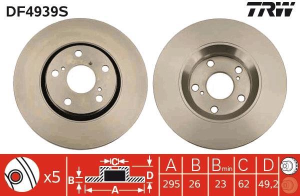 Disques de frein TRW ref. DF4939S