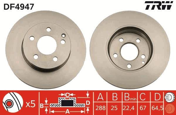 Disques de frein TRW ref. DF4947