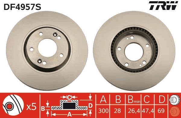Discos de freno TRW ref. DF4957S