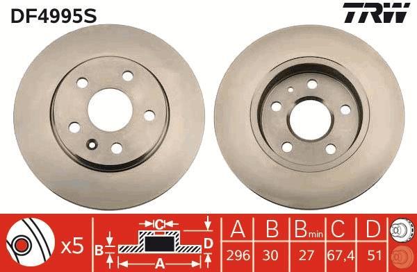 Disques de frein TRW DF4995S