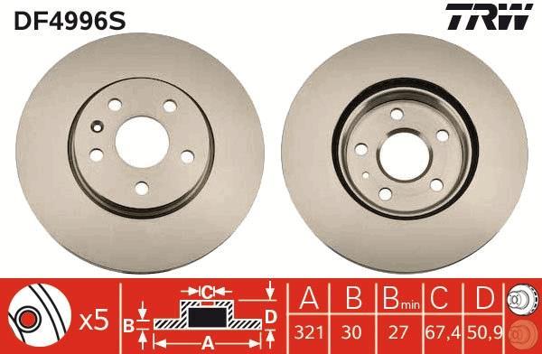 Disques de frein TRW ref. DF4996S