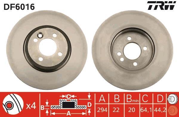 Disques de frein TRW ref. DF6016