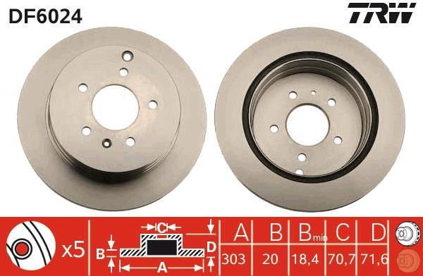 Disques de frein TRW ref. DF6024