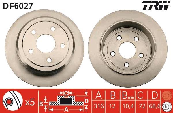 Disques de frein TRW ref. DF6027
