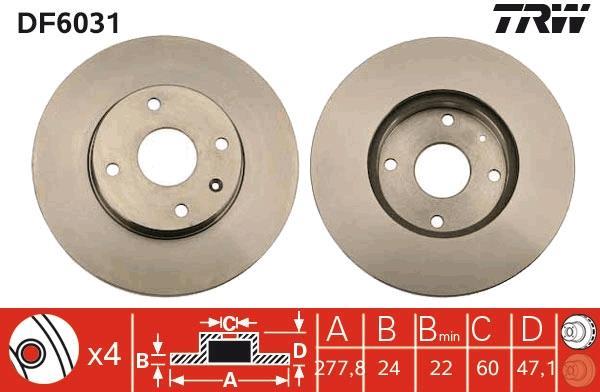 Disques de frein TRW ref. DF6031