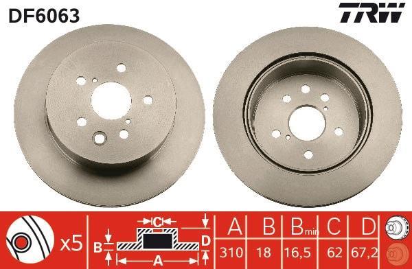Disques de frein TRW ref. DF6063
