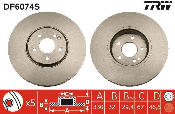 Disques de frein TRW ref. DF6074S