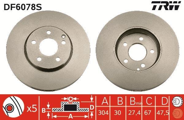 Disques de frein TRW ref. DF6078S