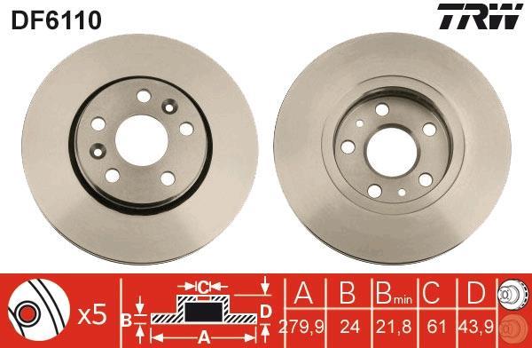 Disques de frein TRW ref. DF6110