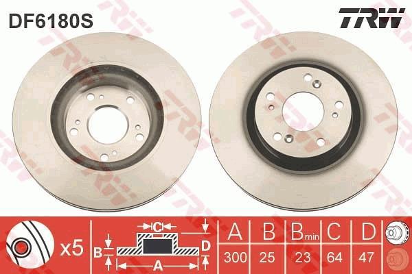 Disques de frein TRW ref. DF6180S