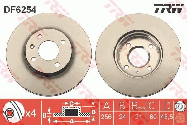 Disques de frein TRW ref. DF6254