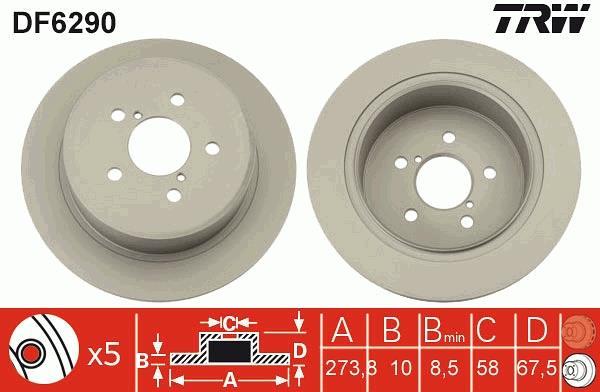 Disques de frein TRW ref. DF6290