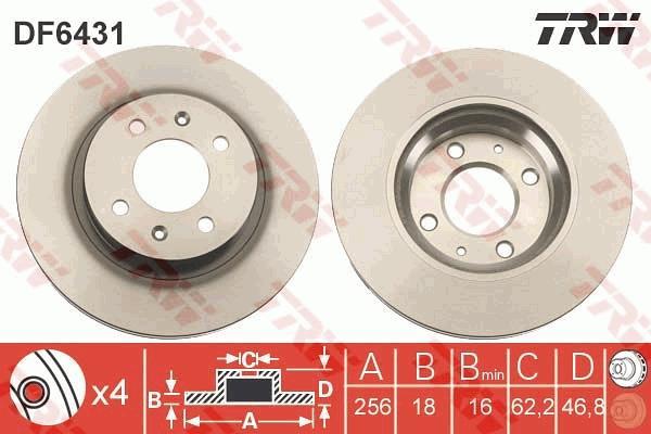 Disques de frein TRW ref. DF6431
