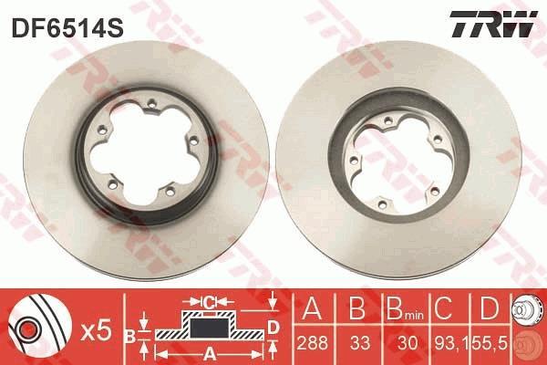 Disques de frein TRW ref. DF6514S