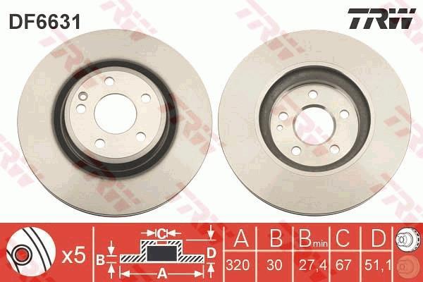 Disques de frein TRW ref. DF6631