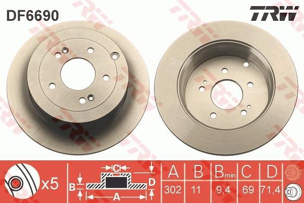 Disques de frein TRW ref. DF6690