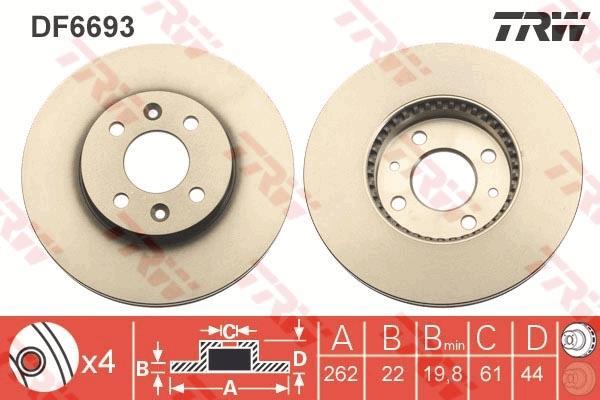 Disques de frein TRW ref. DF6693