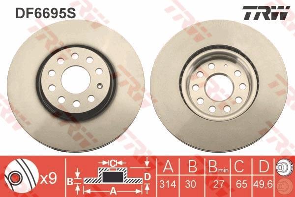 Disques de frein TRW ref. DF6695S