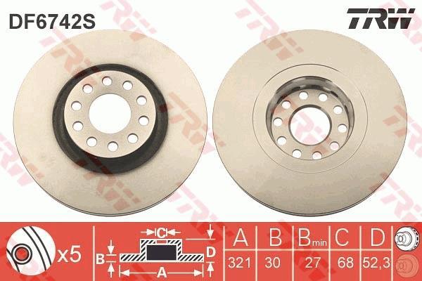 Disques de frein TRW ref. DF6742S