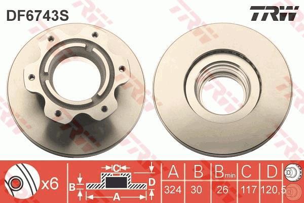 Disques de frein TRW ref. DF6743S