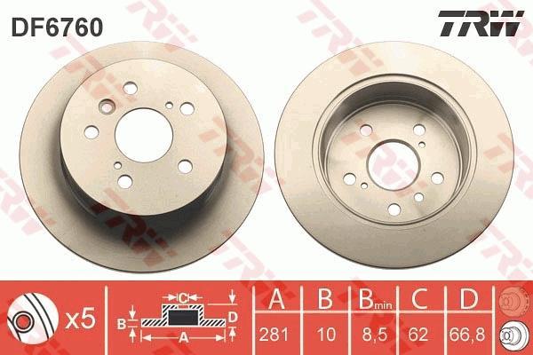 Disques de frein TRW ref. DF6760