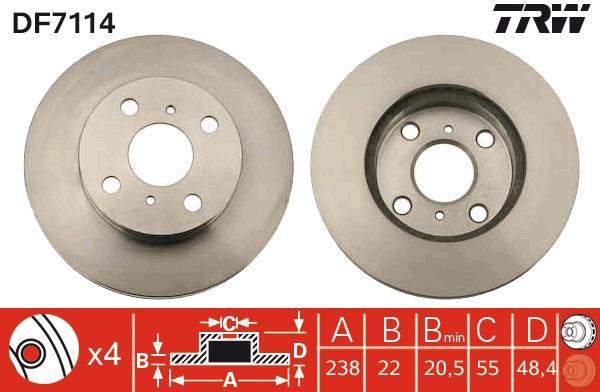 Disques de frein TRW ref. DF7114