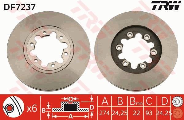 Discos de freno TRW ref. DF7237