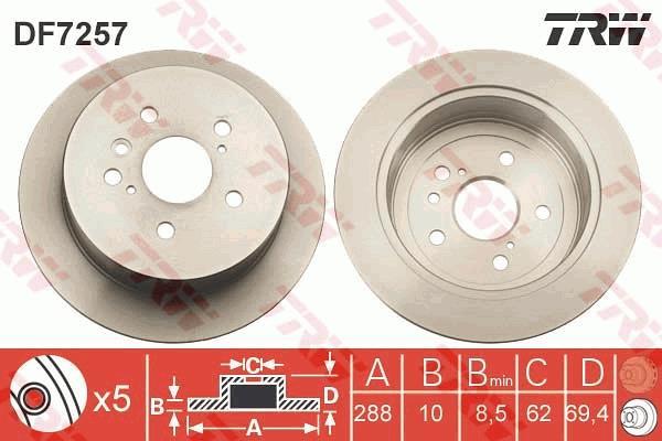 Disques de frein TRW ref. DF7257