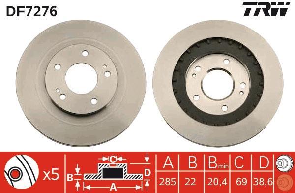 Disques de frein TRW ref. DF7276
