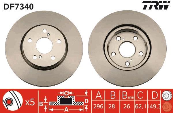 Disques de frein TRW ref. DF7340