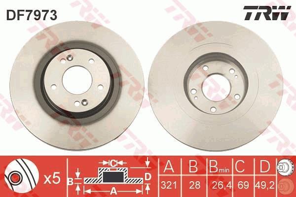 Disques de frein TRW ref. DF7973
