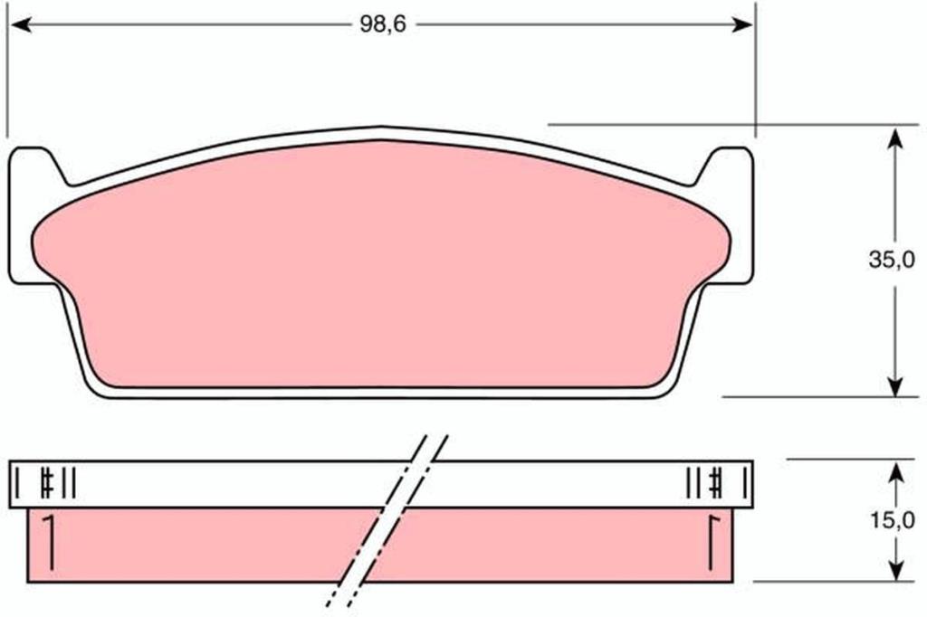 Jeu de 4 plaquettes de frein TRW ref. GDB1021