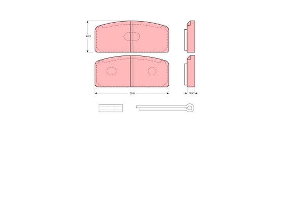 Jeu de 4 plaquettes de frein TRW ref. GDB108