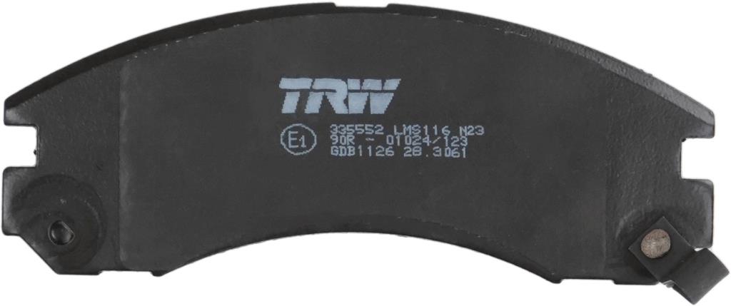 Jeu de 4 plaquettes de frein TRW ref. GDB1126