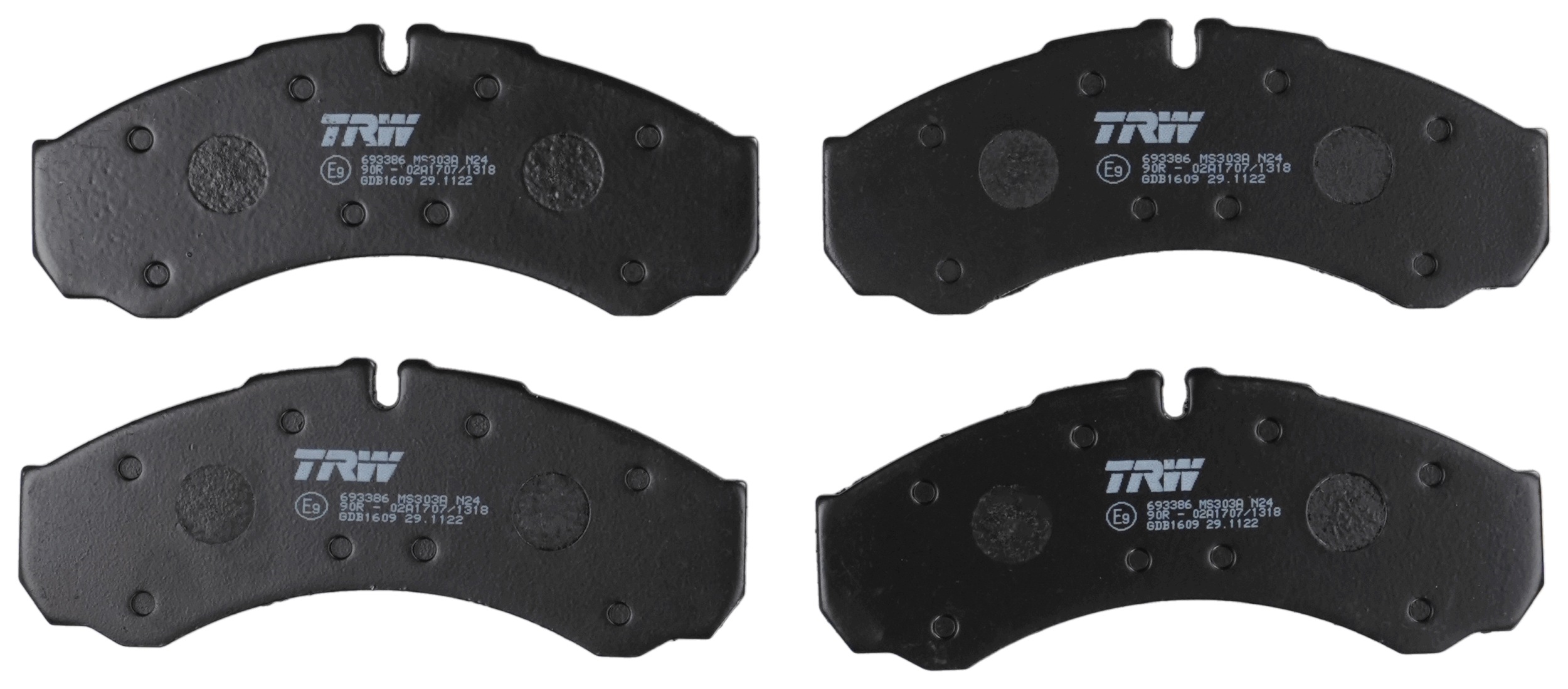 Jeu de 4 plaquettes de frein TRW ref. GDB1609