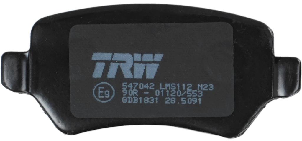 Jeu de 4 plaquettes de frein TRW ref. GDB1831