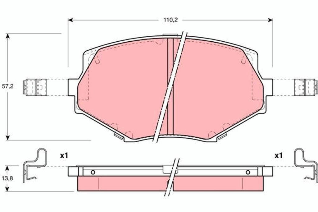 Jogo de 4 pastilhas de travão TRW ref. GDB3103